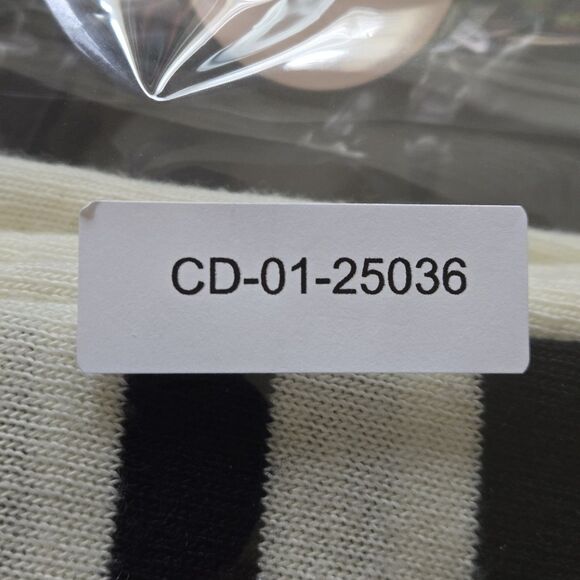 ASOS Curve 22 3X Off-White Black Stripe Trapeze Midi Dress Stretch Short Sleeve - Picture 10 of 10